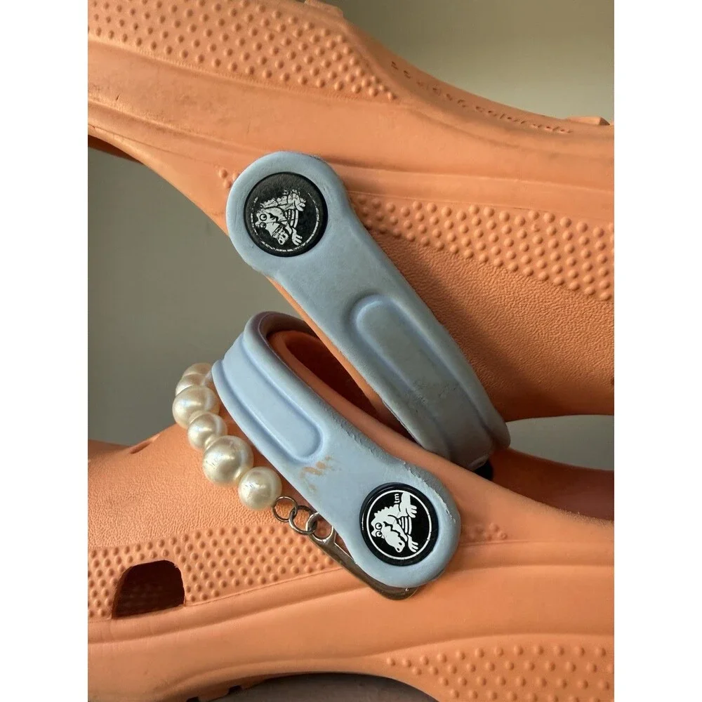 Crocs Classic Juniors Youth J6 Coral Slingback Slide Clog Pearl Decor